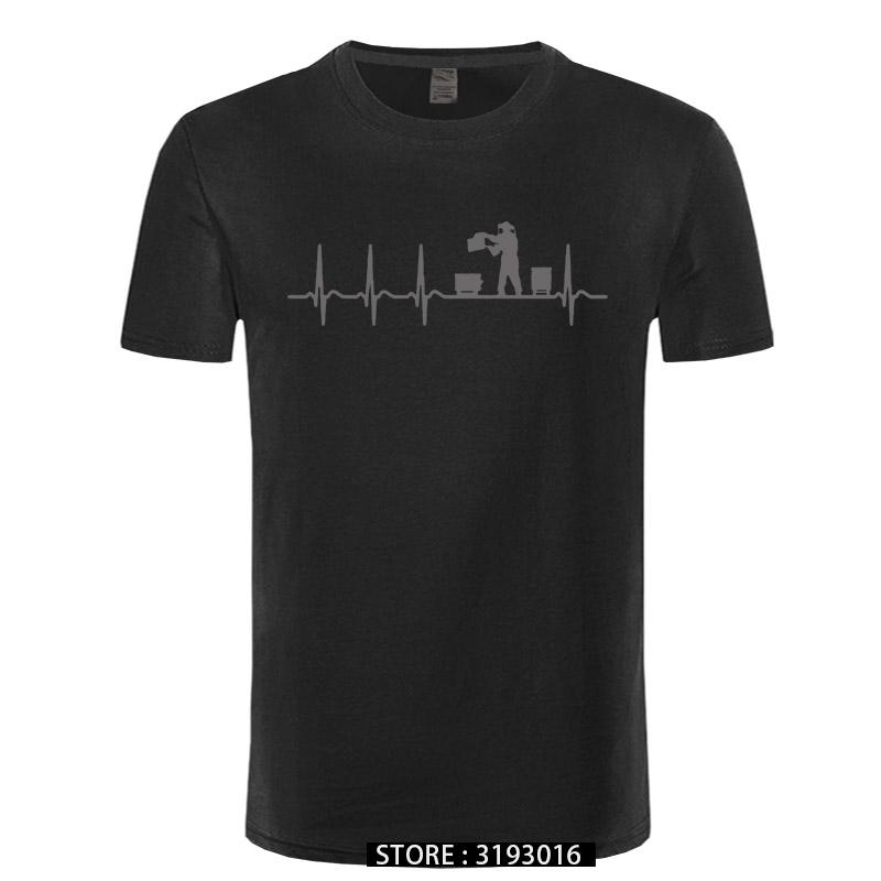 Custom Funny TShirt Man Cotton Heartbeat Beekeeping Beekeeper Cool Shirt Fun Gift Summer Men T Shirt S