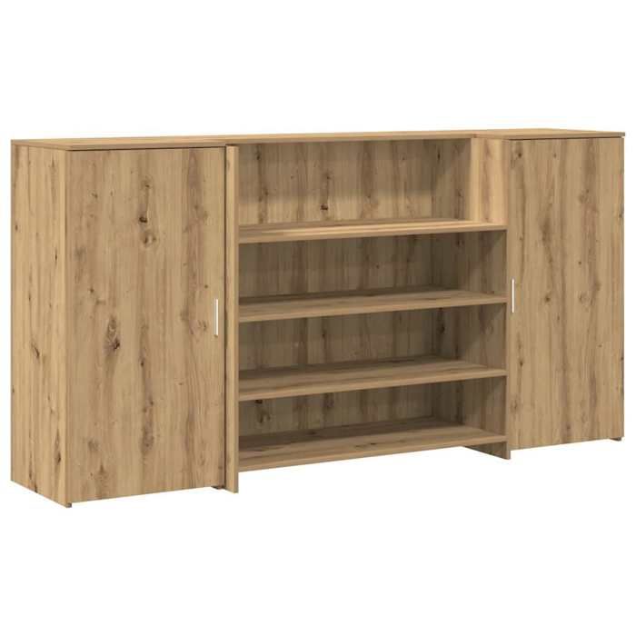 VidaXL Reception Desk Artisan Oak 200x50x103.5cm Engineered Wood, Reception Counter, Salon Reception, Counter 3324186