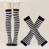 1 Set Women Girls Over Knee Long Stripe Printed Thigh High Cotton Socks Arm Sleeve Gothic Harajuku Gloves Sweet Cute Socks