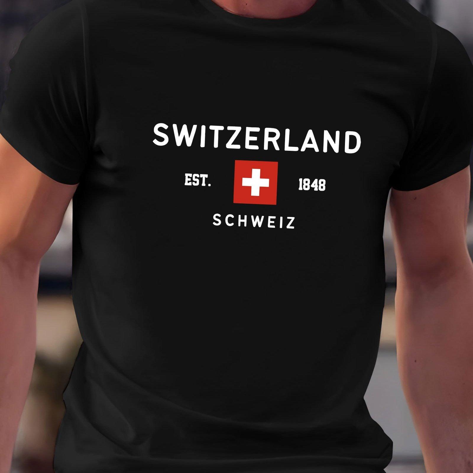 

Летняя мужская футболка из 100% чистого хлопка, повседневная, свободного кроя, большого размера, с принтом швейцарского узора, с круглым вырезом и короткими рукавами XL