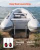 Boat Launching Wheels, 136.1 Kg Load Capacity, 381 Mm Aluminium Alloy Transom Wheel with Inflatable Rubber Tires, Folding Launch Wheels with 4 Quick