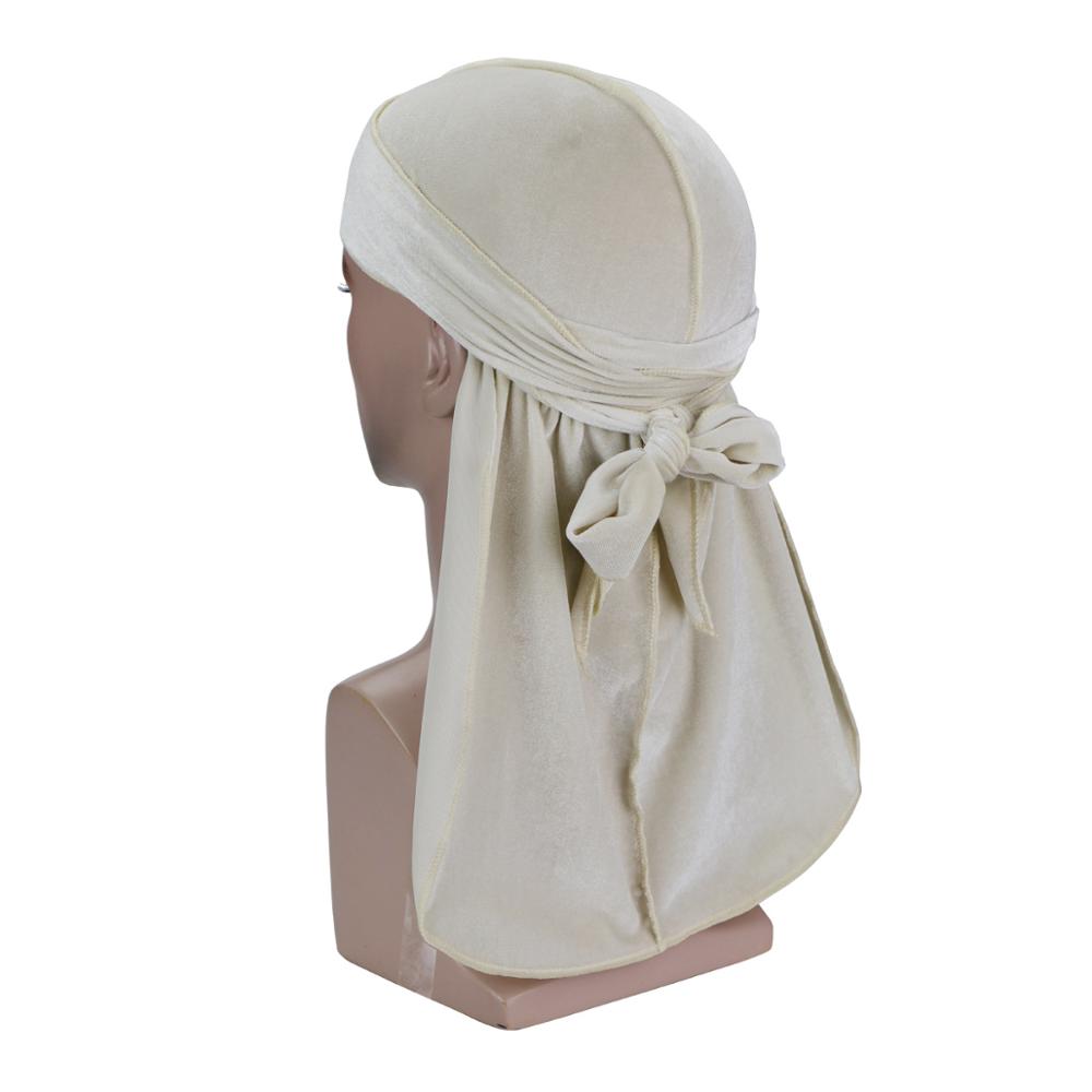 דוראגים קטיפתיים מעולים לגברים רצועות ארוכות דוראג כובע גלים יוקרתי הייפביסט לגברים דוראג אלסטי כיסוי ראש בנדנה היפ הופ