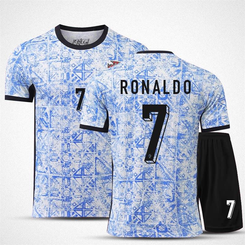 2024 Portugal Away Jersey Blue #7 (Ronaldo) 16