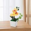 Elegant Plastic Potted Flowers with Realistic Orchid Design for Decor