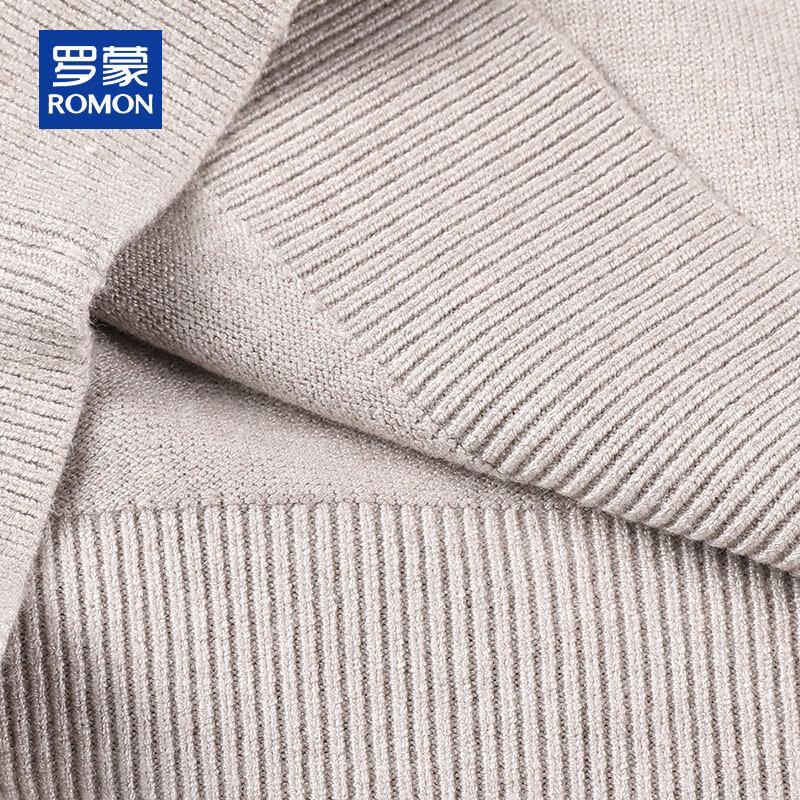ROMON Men's Loose Fit Round Neck Knit Sweater