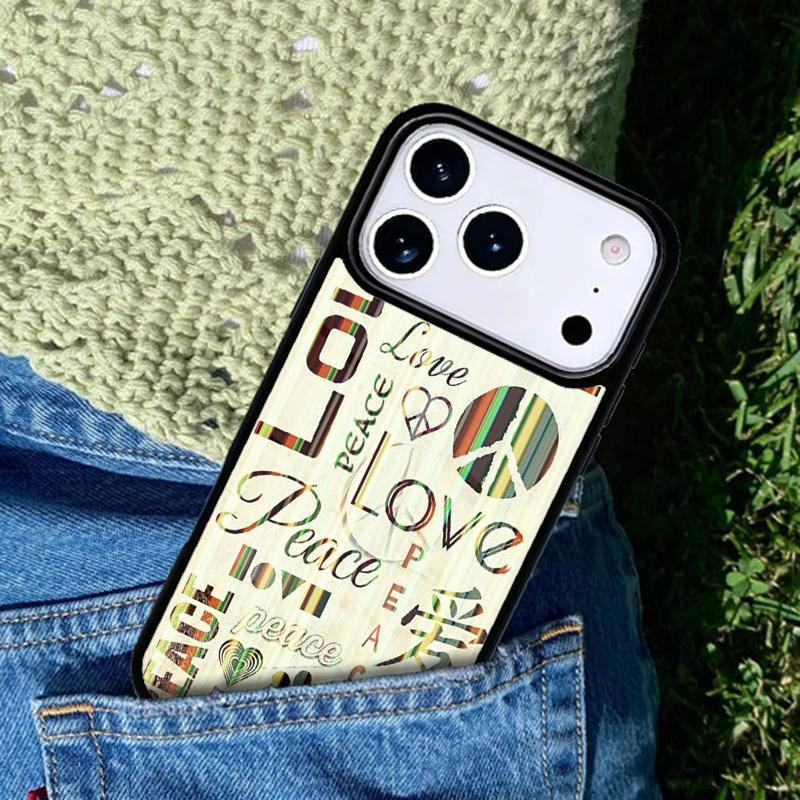 Hippy Hippie Psychedelic Art Peace phone case cover Compatible with for IPhone 17air 16e 15 14 13 12 11Pro Max 17 Air