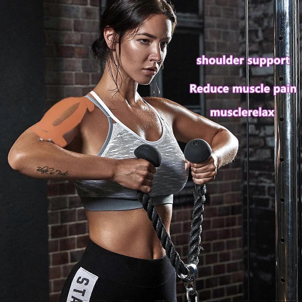 Pre-cut kinesiology tape for shoulders, 12-pack shoulder tape for pain relief, original cotton waterproof breathable, enhanced elastic sports ta