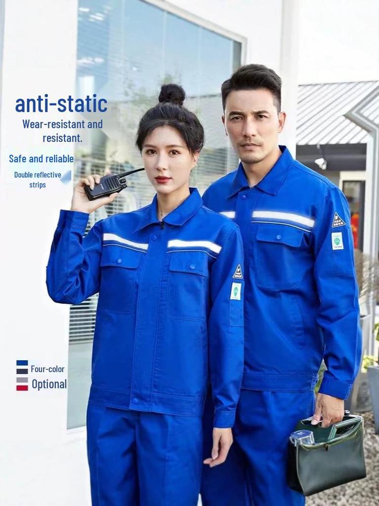 Electrician Anti-static Workwear for Spring & Autumn, National Standard, Construction & Workshop Use.