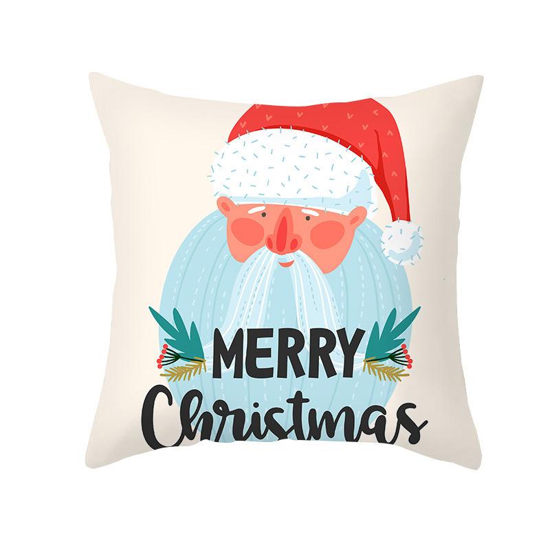 Cartoon Print Christmas Pillow Cover Office Sofa Cushion Pillow Cover Cross-border Home