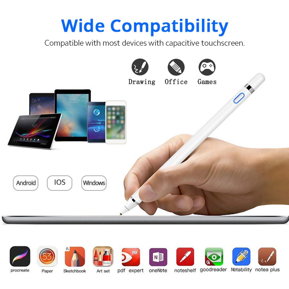 Evrensel Stylus Kalem Elastik Saf Bakır Uç Otomatik Kapanma iOS/Android/Windows ile Uyumlu