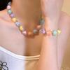 Dopamine Color Beaded Star Tassel Necklace Women's New Temperament Neck Chain Sweet Cool Spice Girl Collarbone Chain