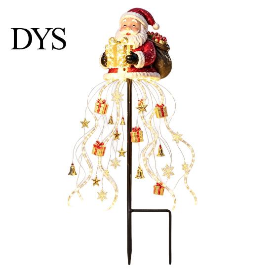 Weihnachtsmann Gartendekoration mit Lichtern, Solar-Weihnachts-Gartenlicht, LED mit Geschenkbox-Stab, Feiertags-Rasen-Stäbe für Kaskaden-Lichterkette Außen