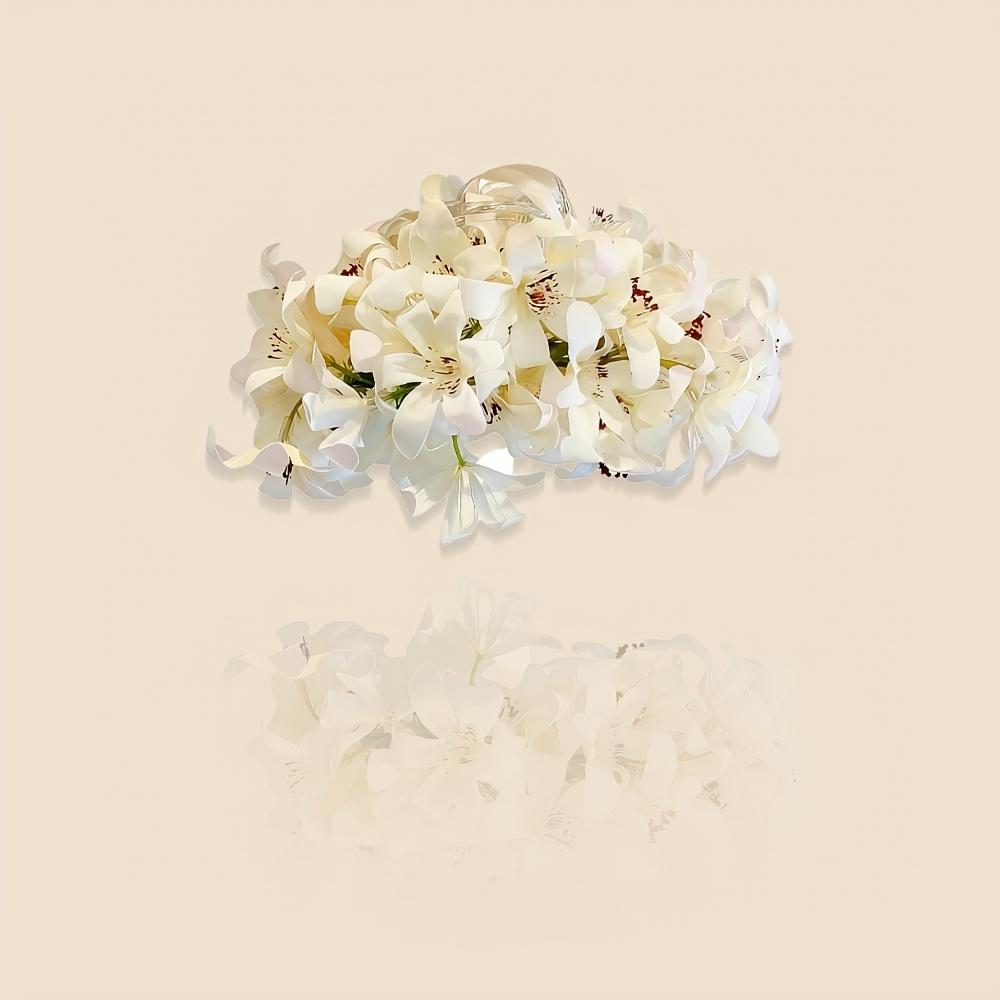 New Spring/Summer Large Full-Bloom Artificial Flower Hair Claw Clip, Women's Fashionable Hawaiian-Style Luxurious and Elegant Floral Hair Clamp