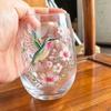 Garten Glas Teetasse Kolibris Florales Geprägte Kaffeetasse Dekorative Trinktasse, Gläser Geburtstag Geschenk