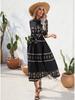 2026 Women's European and American Ethnic Style Summer Printed Five-Sleeve Dress