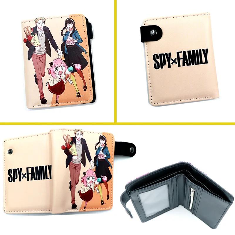 Anime Loid Anya Forger Yor PU Short Folding Wallet Coin Purse with Interior Zipper Pocket