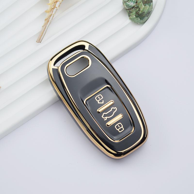 

Чехол для дистанционного ключа из ТПУ для автомобиля, брелок для Q3 Q5 Q7 S4 S5 S6 S7 S8 R8 TT A1 A3 A4 A5 A6 A7 A8, аксессуары Quattro Key Case чёрный