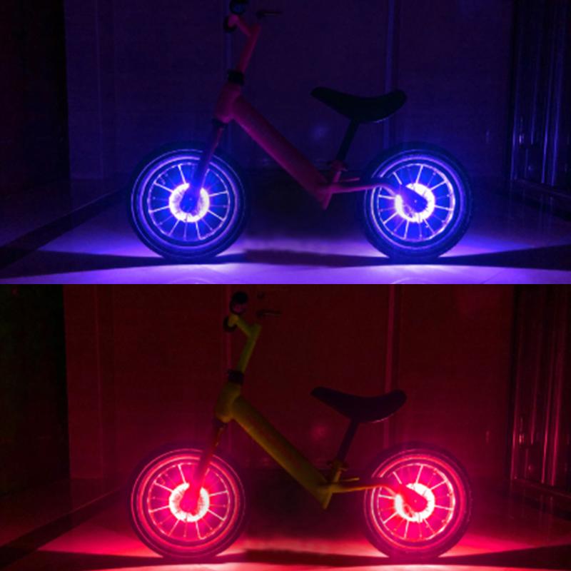 LED Bicycle Wheel Light Auto On Off Rechargeable Waterproof Front Tail Hub Lamp for Night Road Cycling Safety