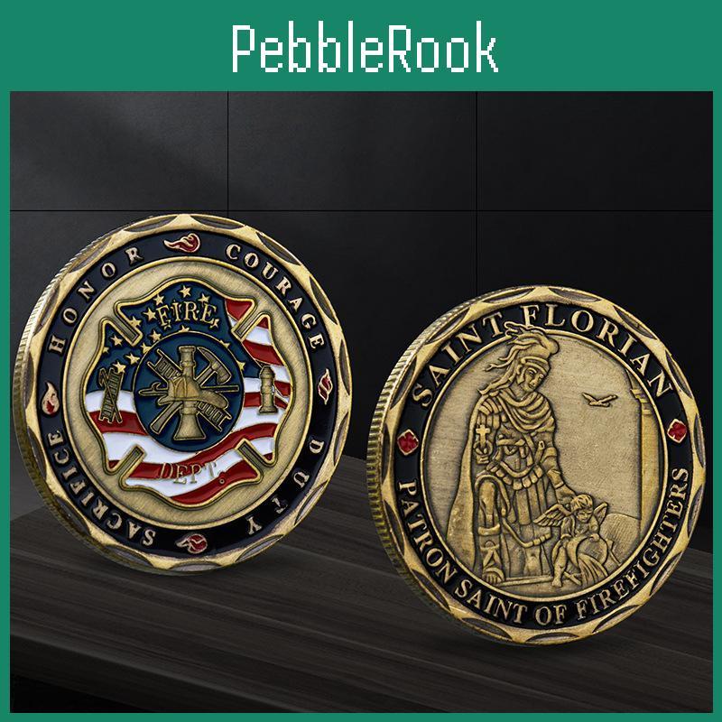 Coin Firefighter Patron Commemorative Saint St Florian American Bronzeplated Gold Coin Commemorative Coin
