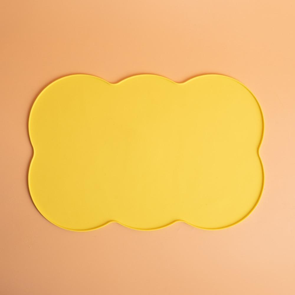 

Durable Silicone Pet Food Mat Waterproof Non-Slip Design Dog Food Mat Raised Edges Easy Clean Cat Feeding Mat Pet Supplies жёлтый