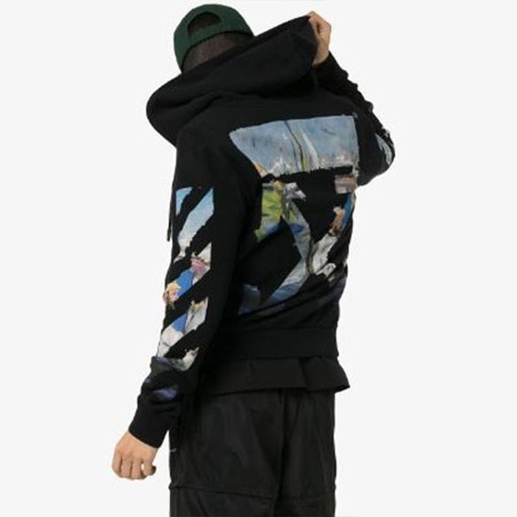 Off-White diagonal arrow print zipped cotton Unisex OMBE001R190030121088