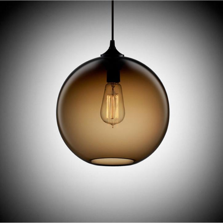 Lampade a sospensione a sfera in vetro a 6 colori industriali vintage Loft diametro 30 cm Apparecchi da cucina Ristorante