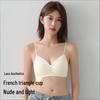 Lace Hollow Back Triangle Bra with Thin Straps - Push-Up Wireless Bra for Women with Small Breasts