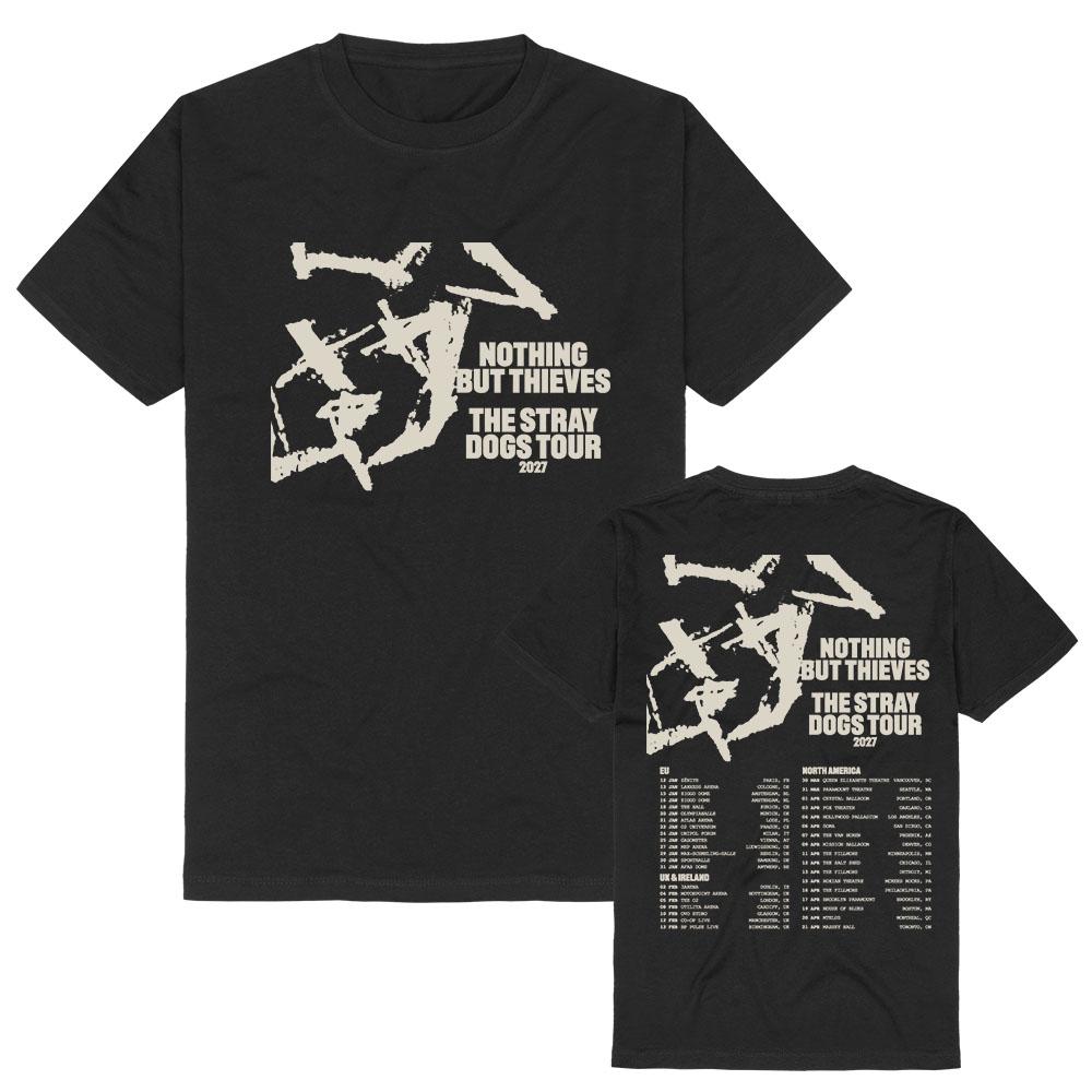 A STRAY DOGS Tour 2027 Póló Rock Zenekar Nothing But Thieves Pólók Nyári Rövid Ujjú Pamut Női Pólók Grafikus Merch Póló