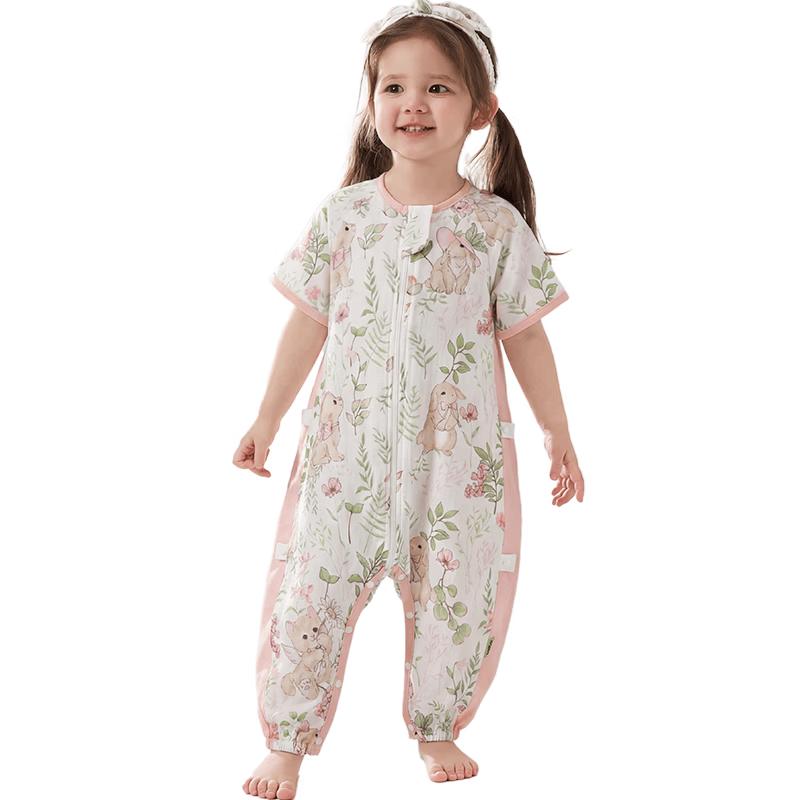Wellberu Moisture-Wicking Bamboo Cotton Baby & Toddler Split-Leg Sleep Bag L (90-100cm)