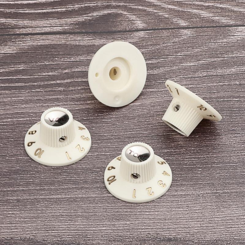 4Pcs Guitar Speed Control Knobs Electric Guitar Top Hat Knobs Plastic Guitar Volumes Tone Control Knobs Easy To Use