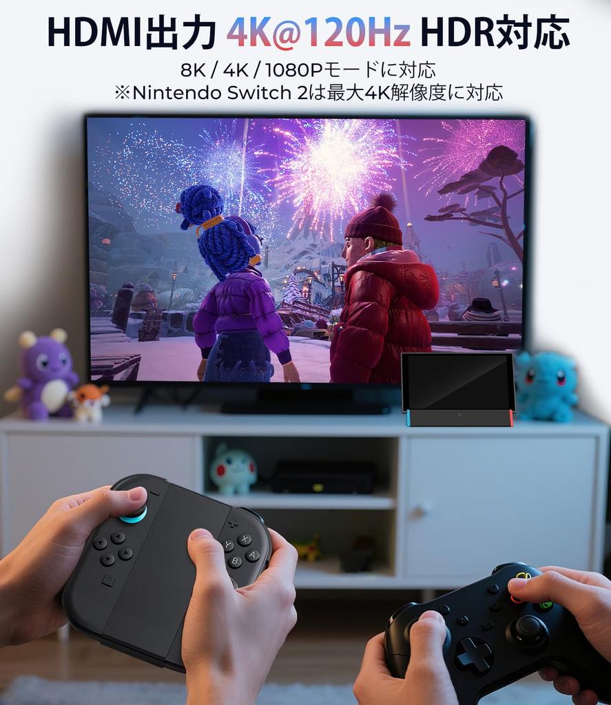 Antank S3 MAX Switch 2 Dock Kompatibilní TV Dok pro Switch s HDMI 2 USB Přenosný a Přenosný Dok – (2. generace) Výstup 4K@120Hz, Porty, Type-C