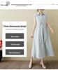 Women's Summer 2025 Cotton and Linen Short-Sleeve Dress - French Retro Socialite Style
