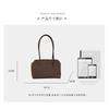 2025 New light luxury minimalist tote bag coffee retro suede commuter versatile shoulder underarm bag handbag women