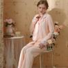 Female Luxury Elegant Pajamas Suit Sexy Lace Patchwork Home Clothes Sleepwear Long Sleeved Trousers 2PCS Pyjamas Set Lounge Wear