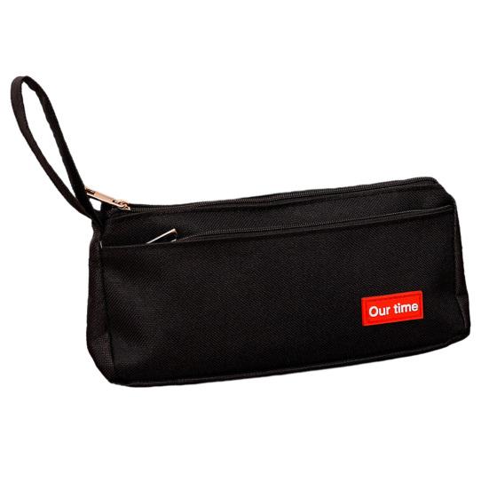 Canvas Pencil Case for Students Large Capacity Double-Layer Pen Bag Waterproof Portable Stationery Organizer for School Office