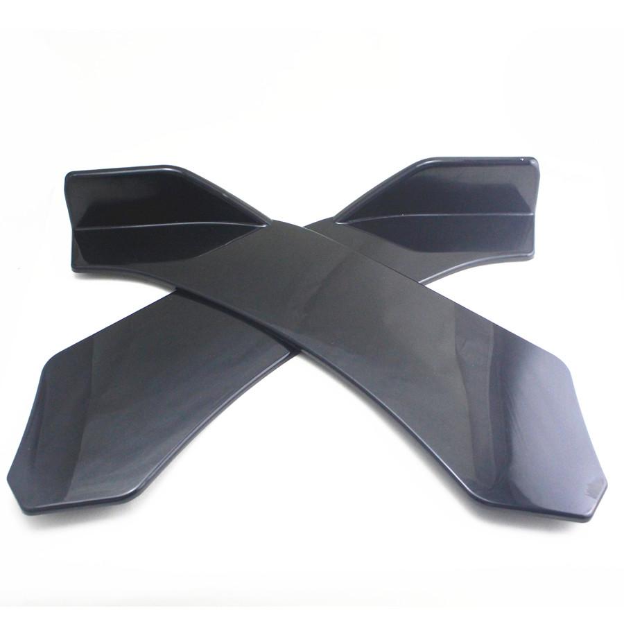 2X Universal Front Bumper Splitter Lip Body Protector Diffuser Kit For Car Black