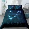 3pcs Aquarius Sign Zodiac Bedding Set King Queen Double Full Twin Single Size Duvet Cover Pillow Case Bed Linen Set