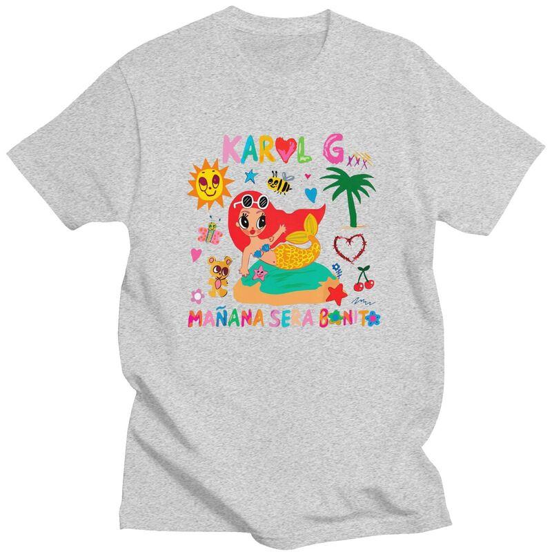 Custom Reggaeton Music Karol G Manana Sera Bonito Tshirts for Men Short Sleeves T Shirt Cool Tshirts Slim Fit 100 Cotton Tees