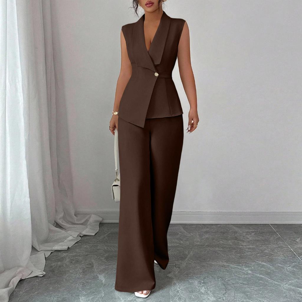 Fashionable And Sexy Women's Spring And Summer Retro Elastic Waist Strap Linen Suit Women's Fashion Color Casual Two-piece Set