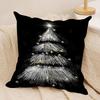 Merry Christmas Printed Cushion Cover Silky Short Plush Invisible Zipper Dustproof Sofa Pillow Case For Home Decor