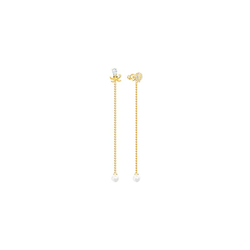 Swarovski OCEAN octopus shell metal earrings for women 5462583 золотой
