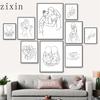 Abstrakte Linie Familie Liebe Baby Hand Fuß Wand Kunst Nordic Poster Leinwand Malerei Und Drucke Wand Bilder Wohnzimmer Hause decor