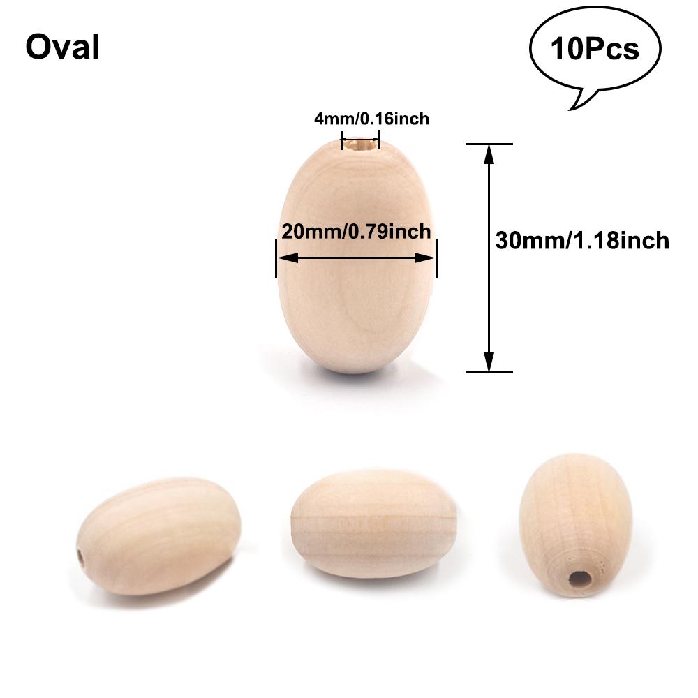 

10-20 шт. многофункциональных натуральных необработанных плоских деревянных бусин персикового цвета в форме любви, овальных деревянных бусин 30x20mm 10Pcs