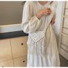 New Tassel Straw Woven Bag Handmade Cotton Thread Woven Bag Versatile Shoulder Beach Bag Messenger Bag Women
