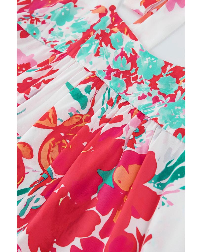 Azura Exchange Bestickte Bluse mit eckigem Ausschnitt