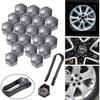 17mm Nut Cover, 20 Pieces 17mm Bolt Nut Covers, Hexagonal Protective Caps for Wheel Nuts, Universal 17mm Bolt Covers (Gray)