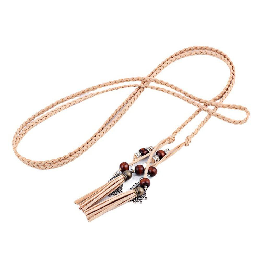 Chinese Style Knot Decorated Waistband Braided Belt Waist Chain Tassles Belts Waist Rope