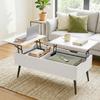 Height-Adjustable Coffee Table Living Room Table with Hidden Storage for Living Room, 50 X 100 Cm, White