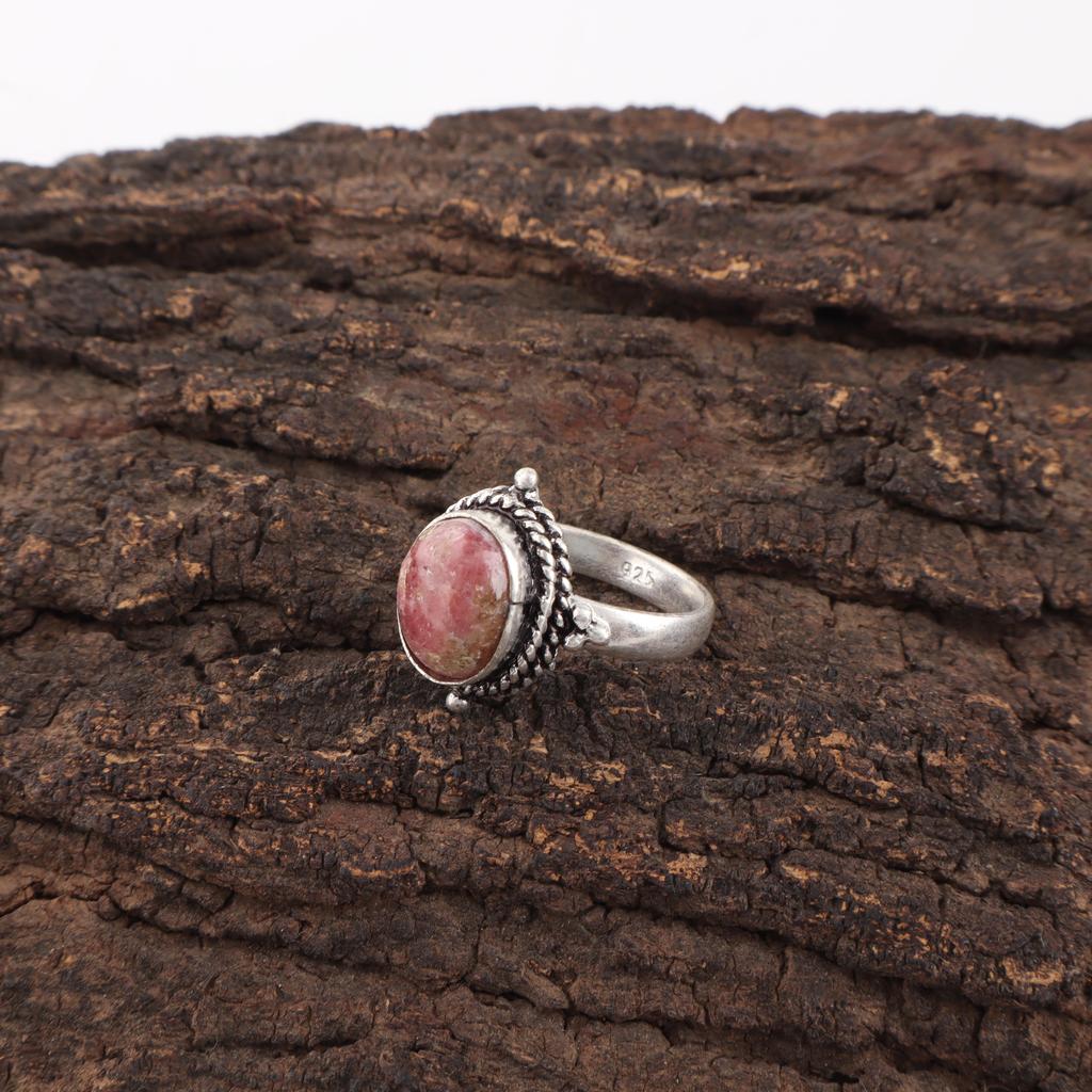 Black Rhodonite Gemstone Jewelry, 925 Solid Sterling Silver Ring,  Handmade Gorgeous Silver Boho Ring For Wedding Gift