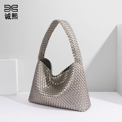 Texture Popular Woven Shoulder Women's Bags Trendy Versatile Large-capacity Underarm Bags Fashionable and Simple Tote Bags